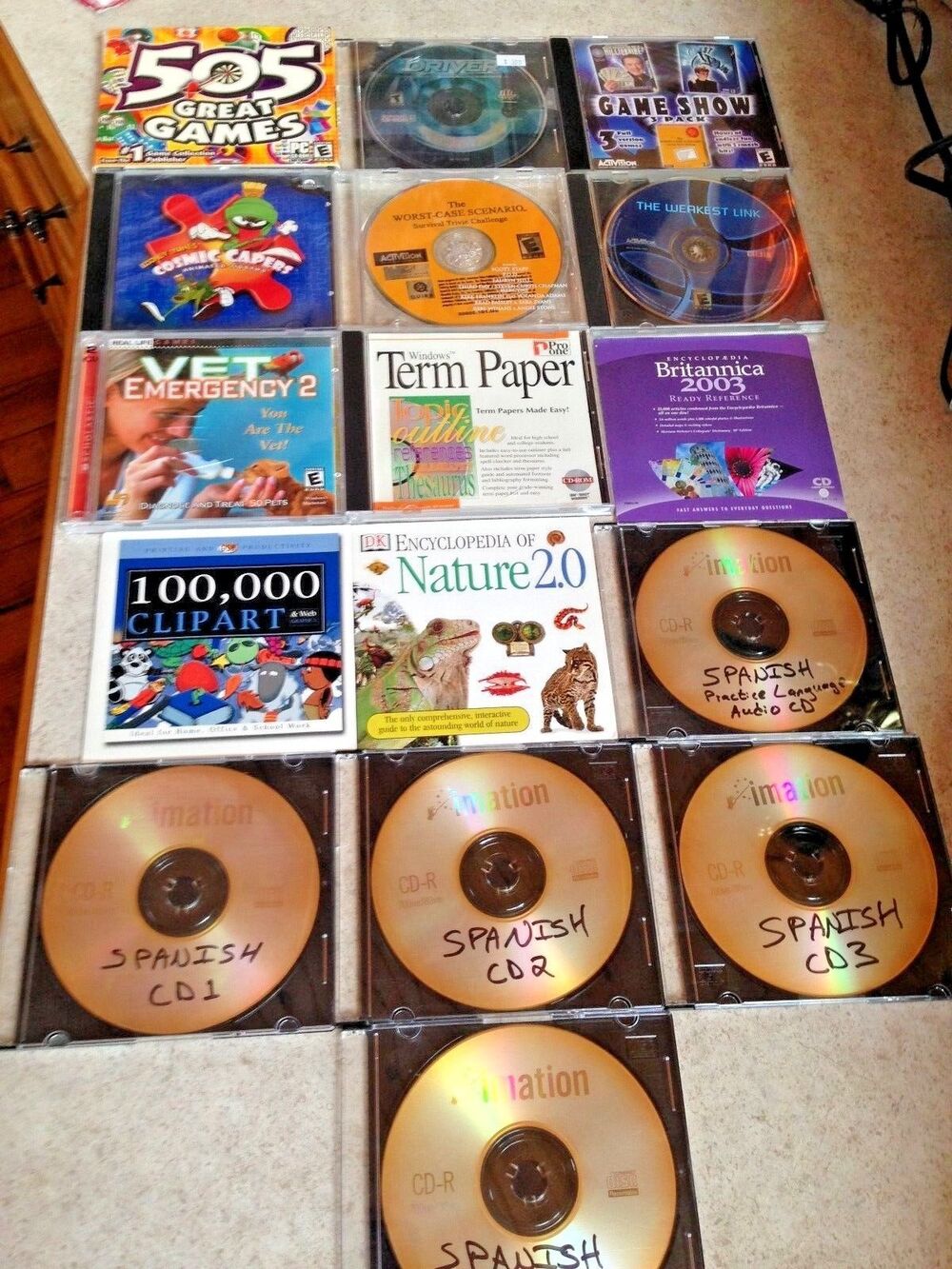 Emergency Vet Term Paper Clip Art Games Looney Tunes Spanish Lot 16 CD ROMs